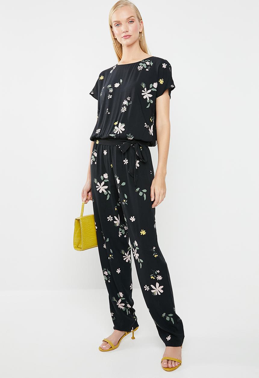 Jacqueline de Yong - Star floral jumpsuit - black