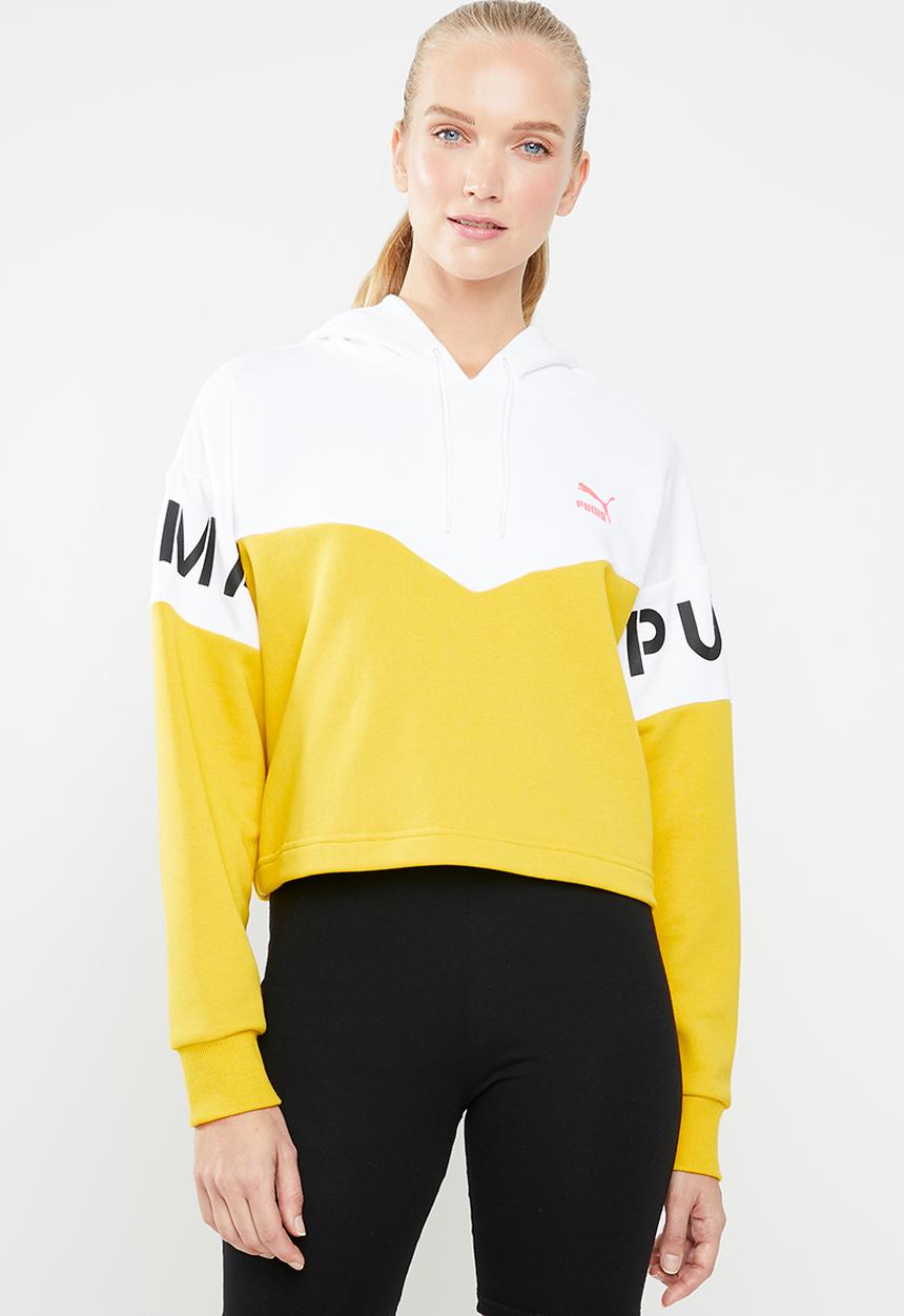 PUMA - Xtg colourblock hoodie - yellow & white