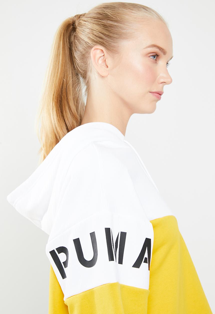 PUMA - Xtg colourblock hoodie - yellow & white