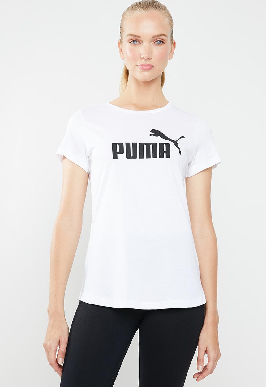 PUMA - Essential short sleeve logo tee - white