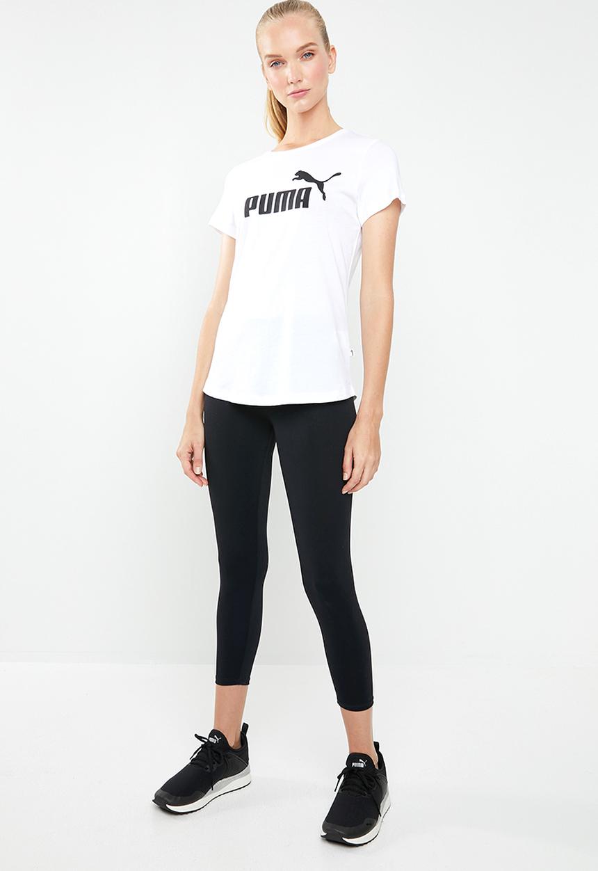 PUMA - Essential short sleeve logo tee - white