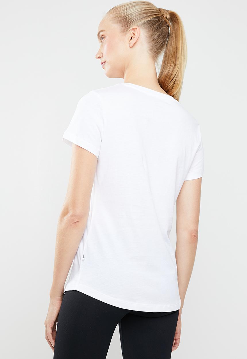 PUMA - Essential short sleeve logo tee - white