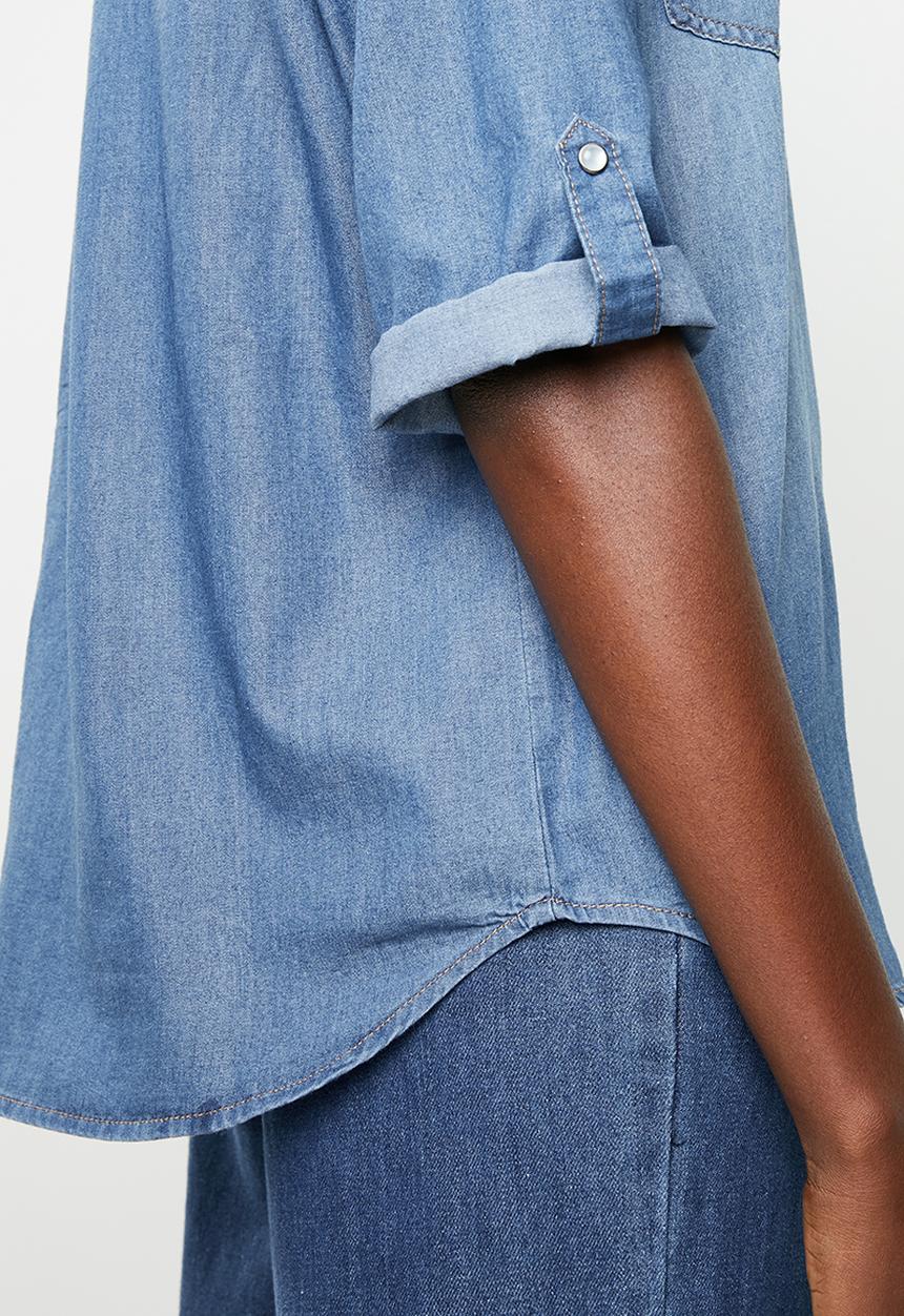 Jacqueline de Yong - Shine 3/4 sleeve shirt - blue