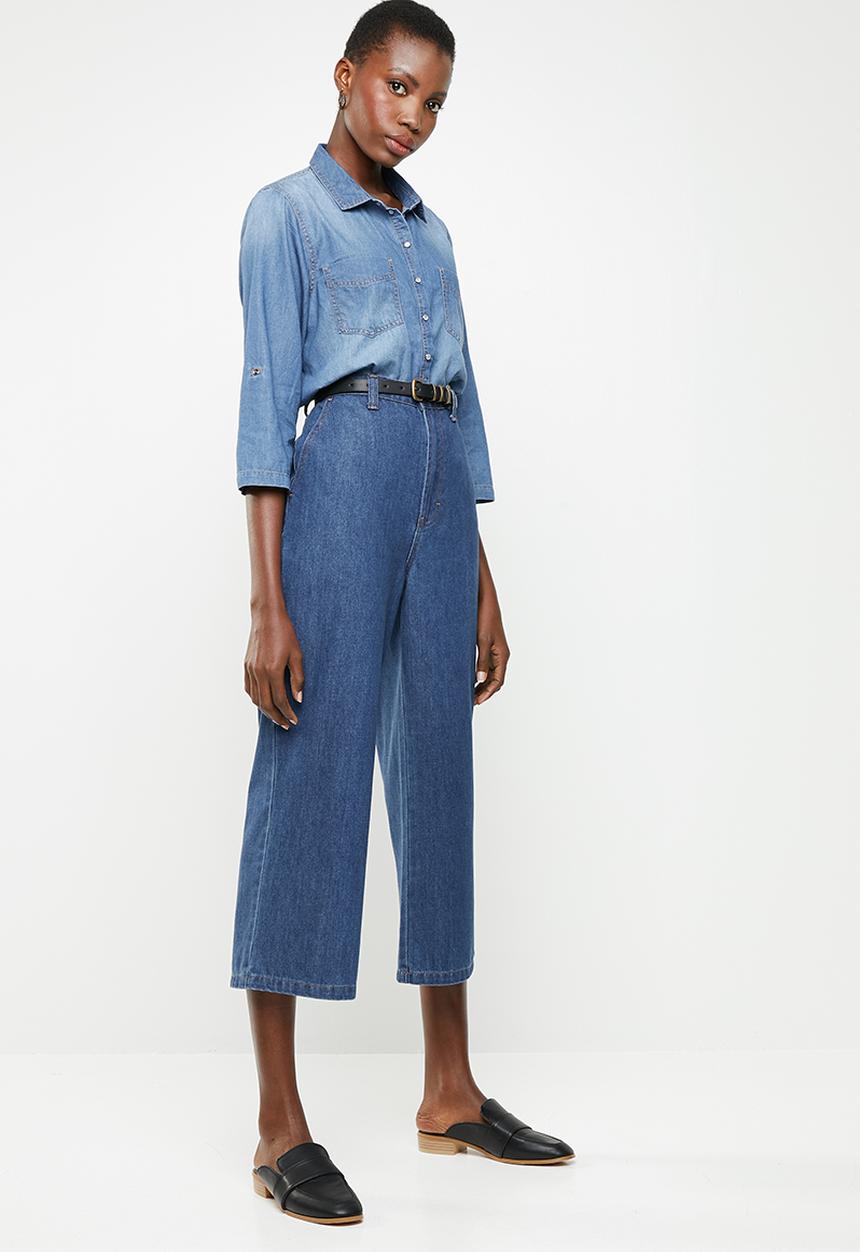 Jacqueline de Yong - Shine 3/4 sleeve shirt - blue