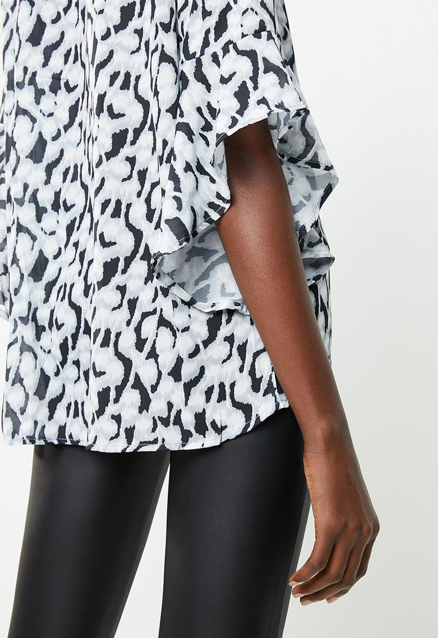 Revenge - Volume sleeve printed blouse - multi 