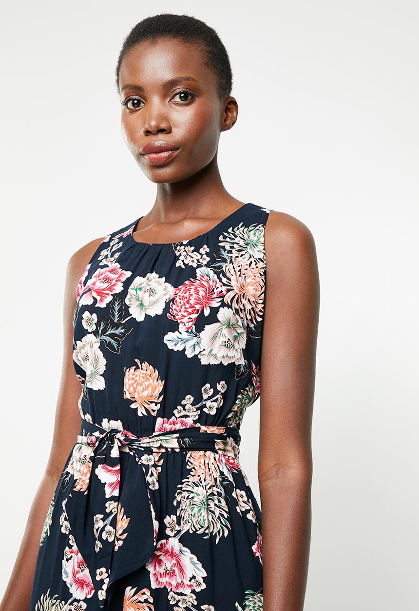 Revenge - Floral tie waist jumpsuit - multi