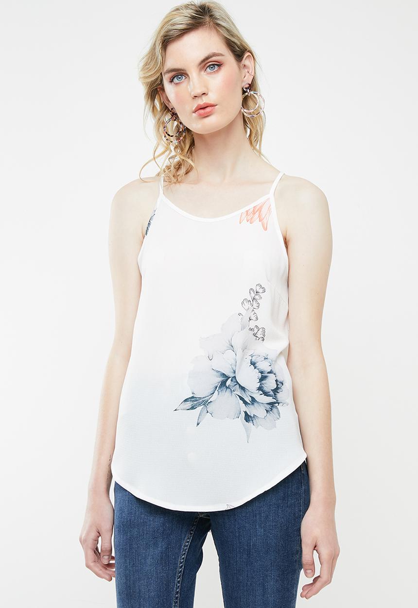 Revenge - Sleeveless floral top - white