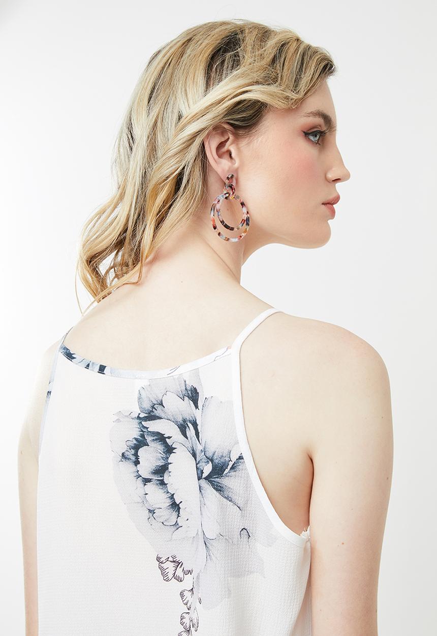 Revenge - Sleeveless floral top - white