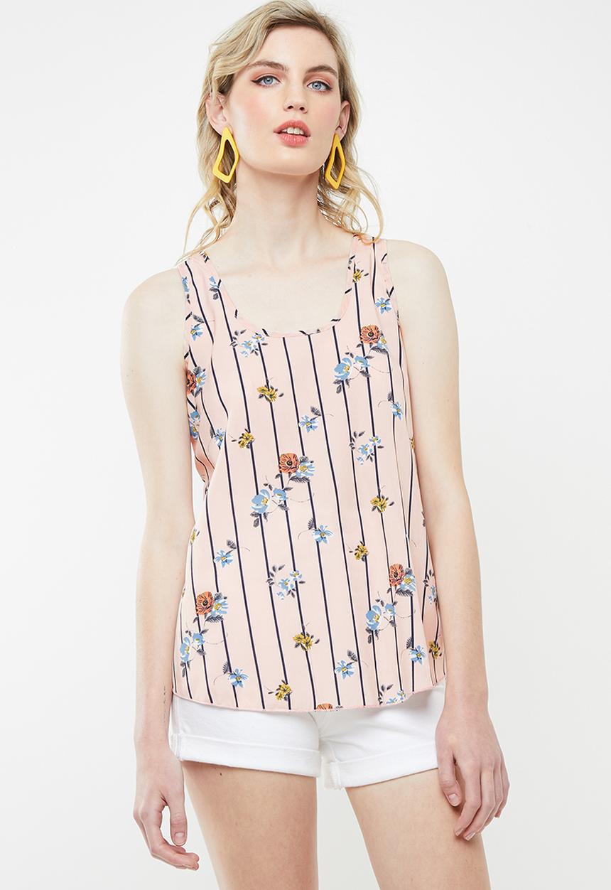 Revenge - Stripe detail top - pink
