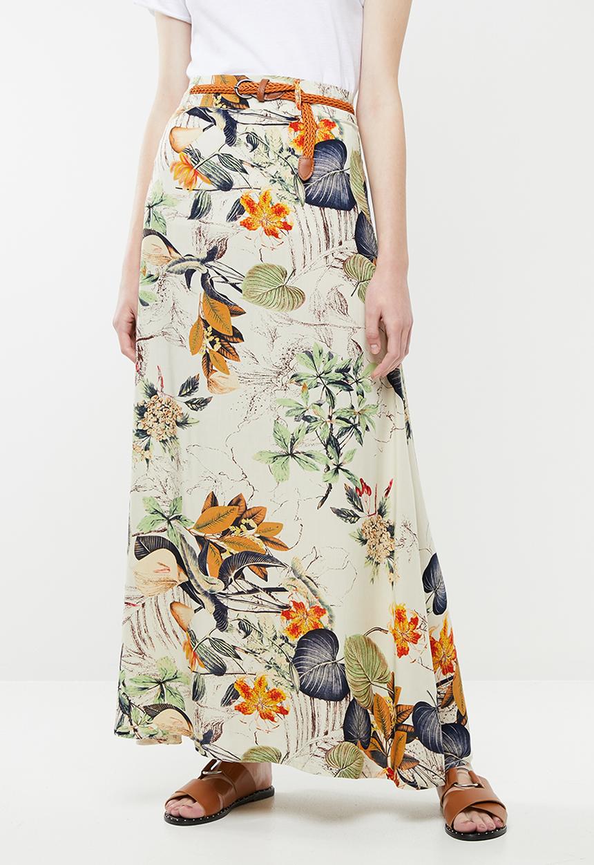 Revenge - Floral belted maxi skirt - multi 