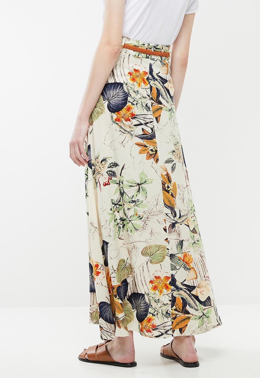 Revenge - Floral belted maxi skirt - multi 
