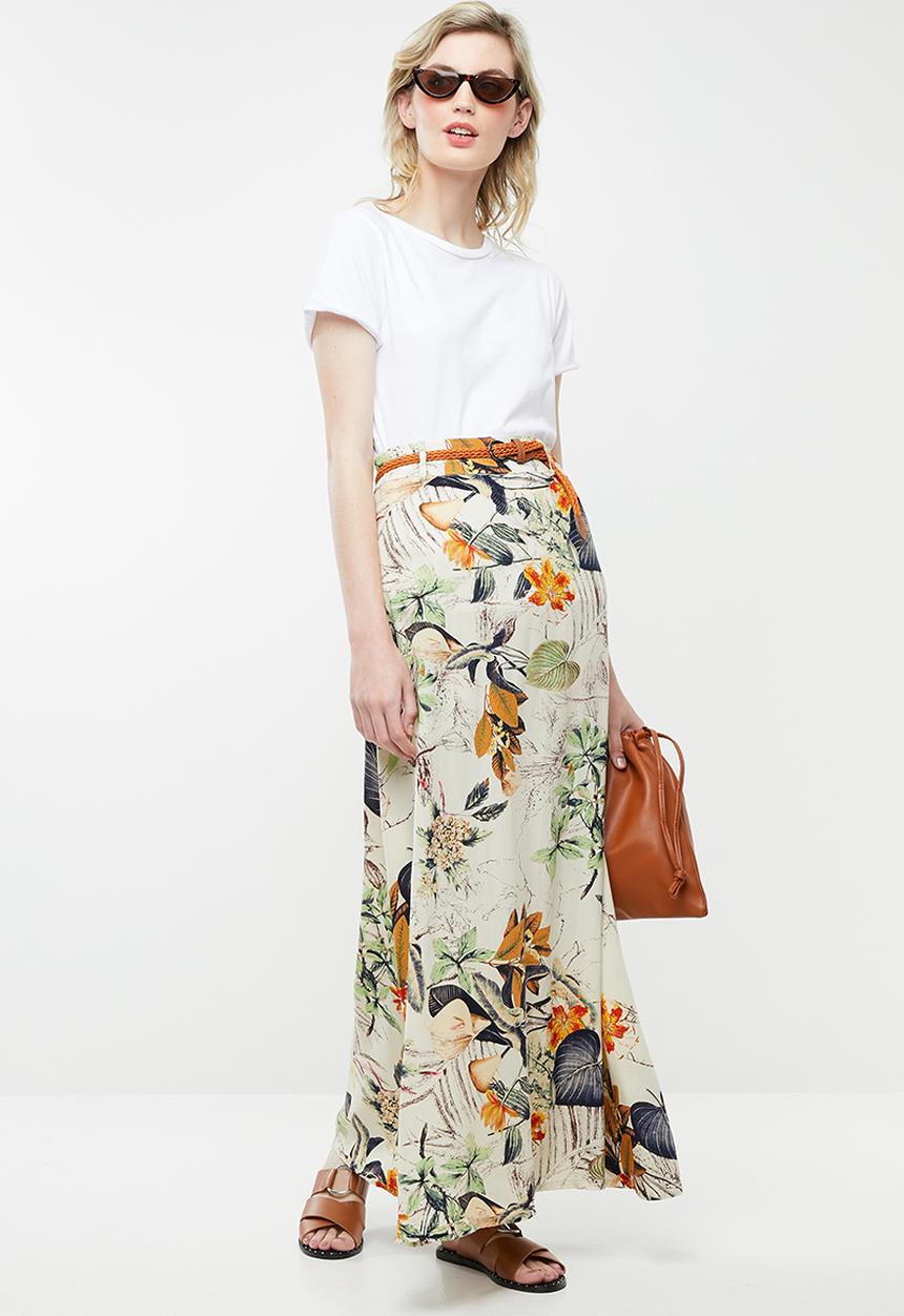 Revenge - Floral belted maxi skirt - multi 