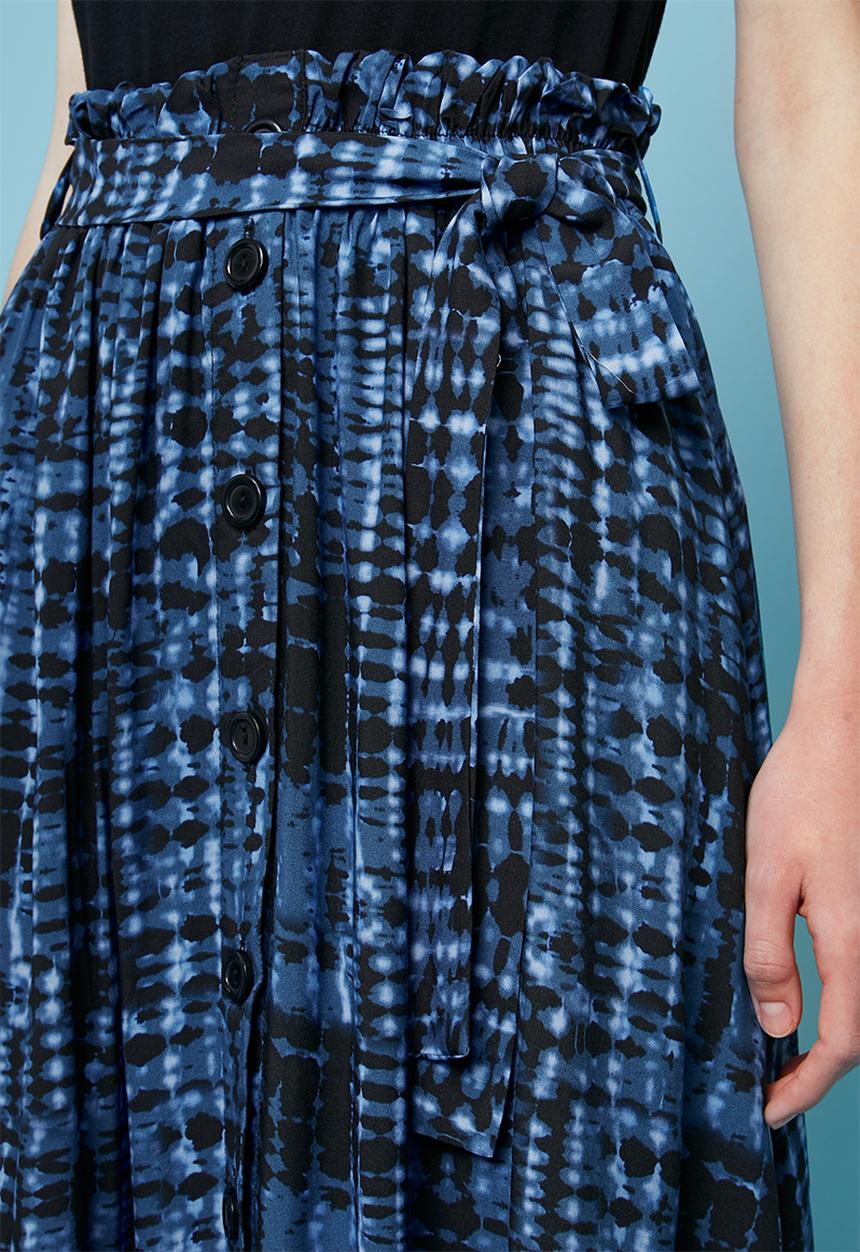Superbalist - Tie dye button through midi skirt - blue 