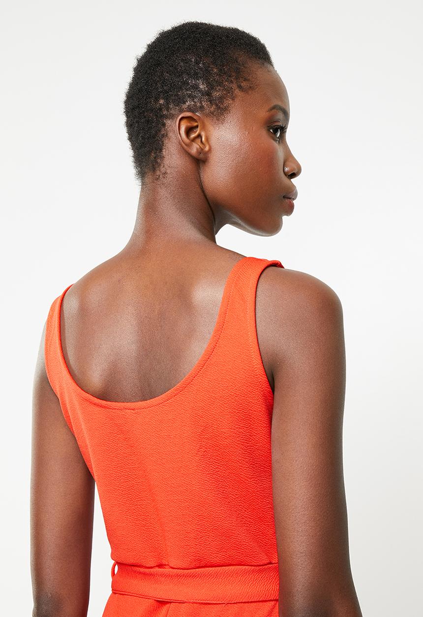 Revenge - V-front cut-out jumpsuit - orange