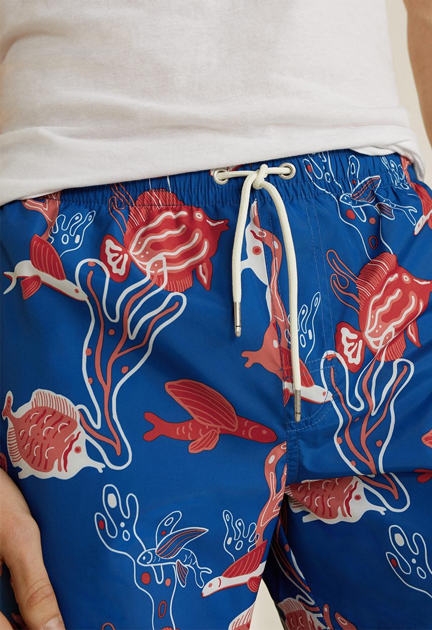 MANGO - Florpa swimming trunks - blue & red