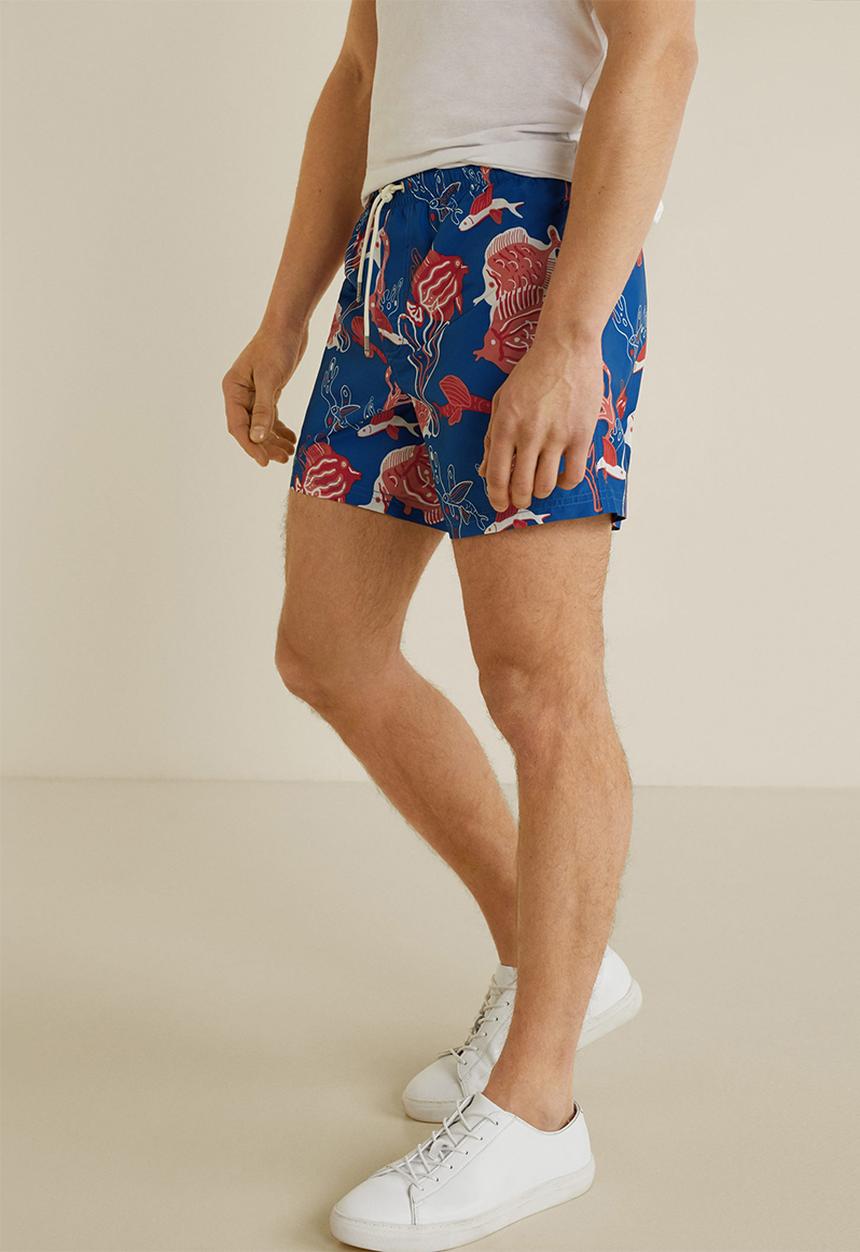 MANGO - Florpa swimming trunks - blue & red