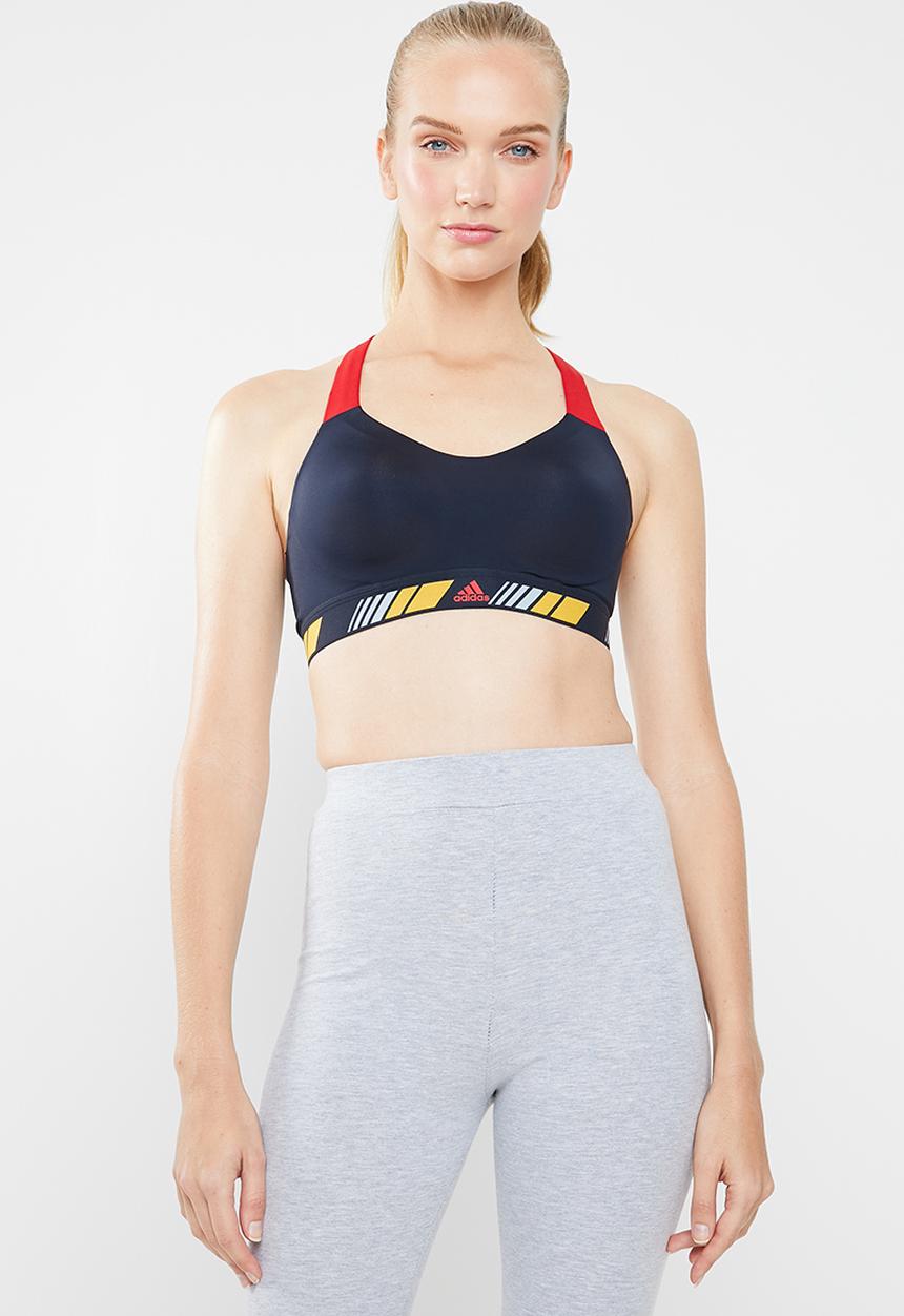adidas Performance - Strong for it moto graphic bra - navy & red