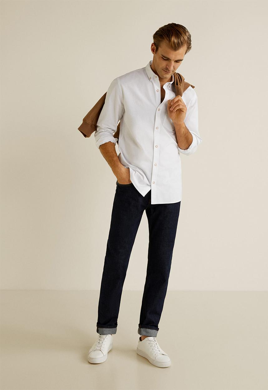 MANGO - Oxford shirt - white