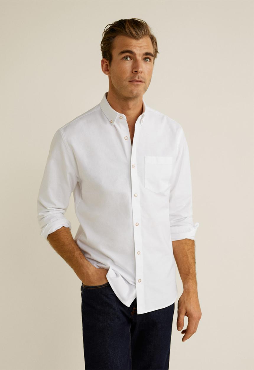 MANGO - Oxford shirt - white