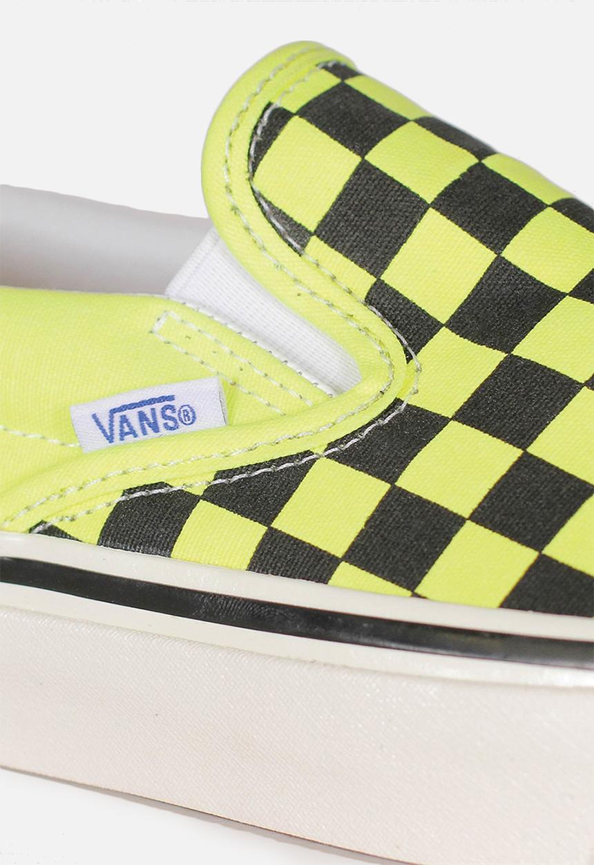Vans - Ua anaheim factory classic slip-on 98 - og yellow neon/checkerboard