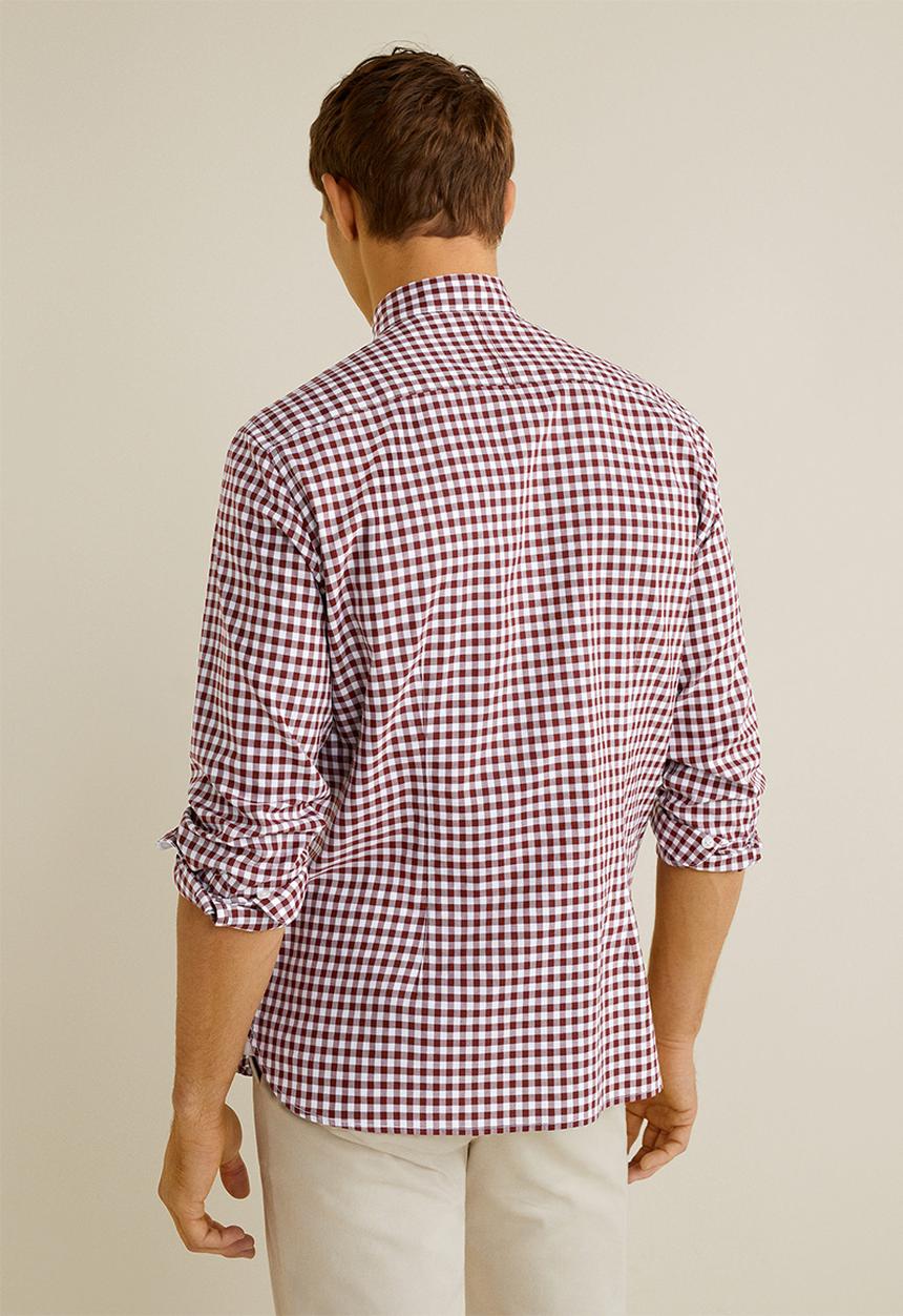 MANGO - Vichy shirt - burgundy & white 