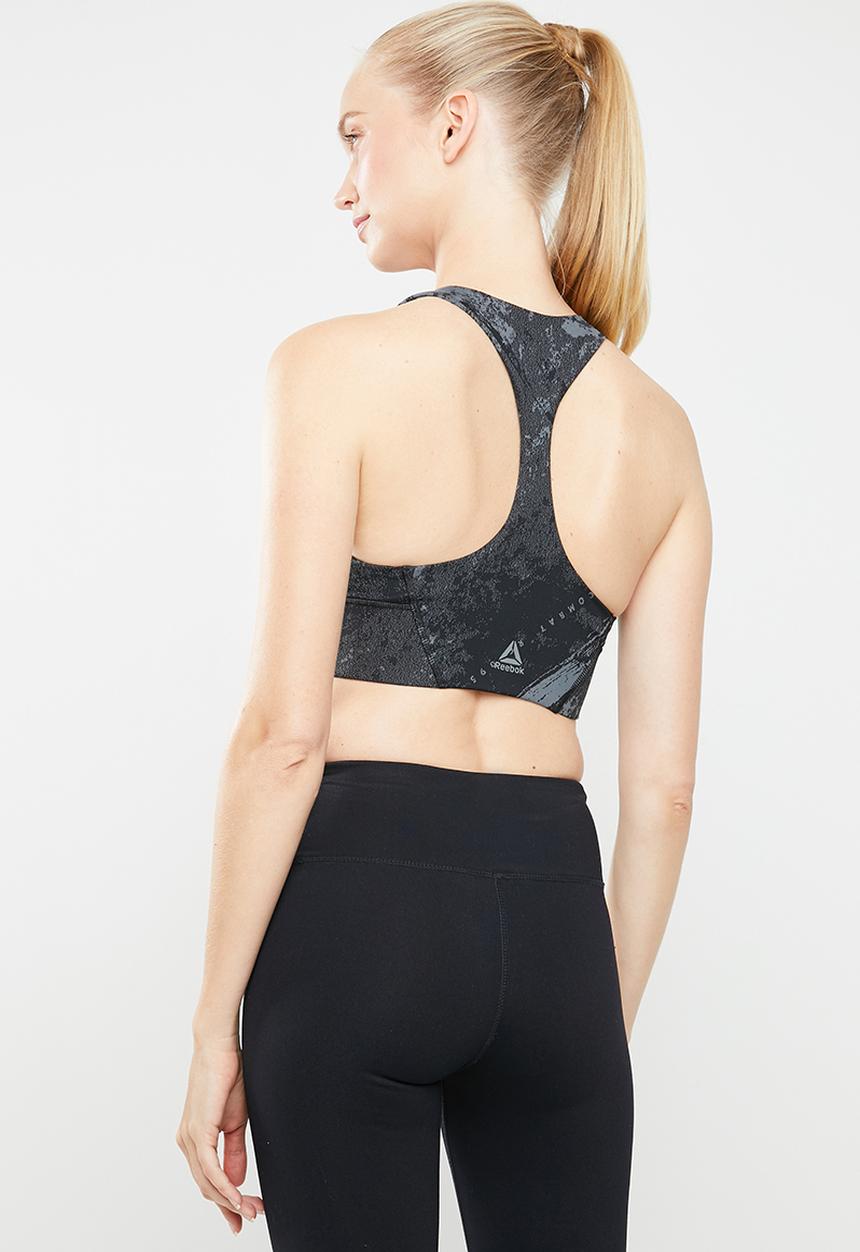Reebok - Combat jacquard bralette - charcoal