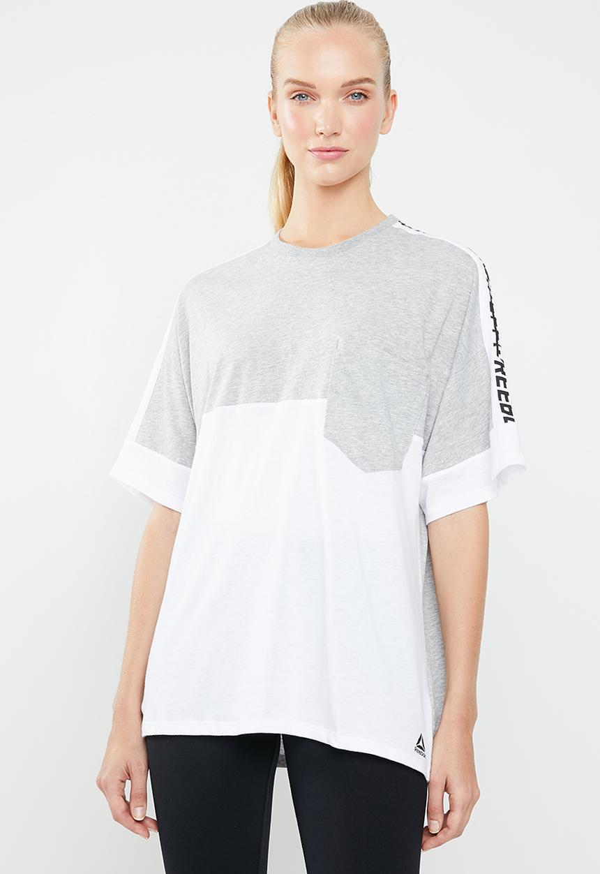 Reebok - Womens myt graphic tee - grey & white