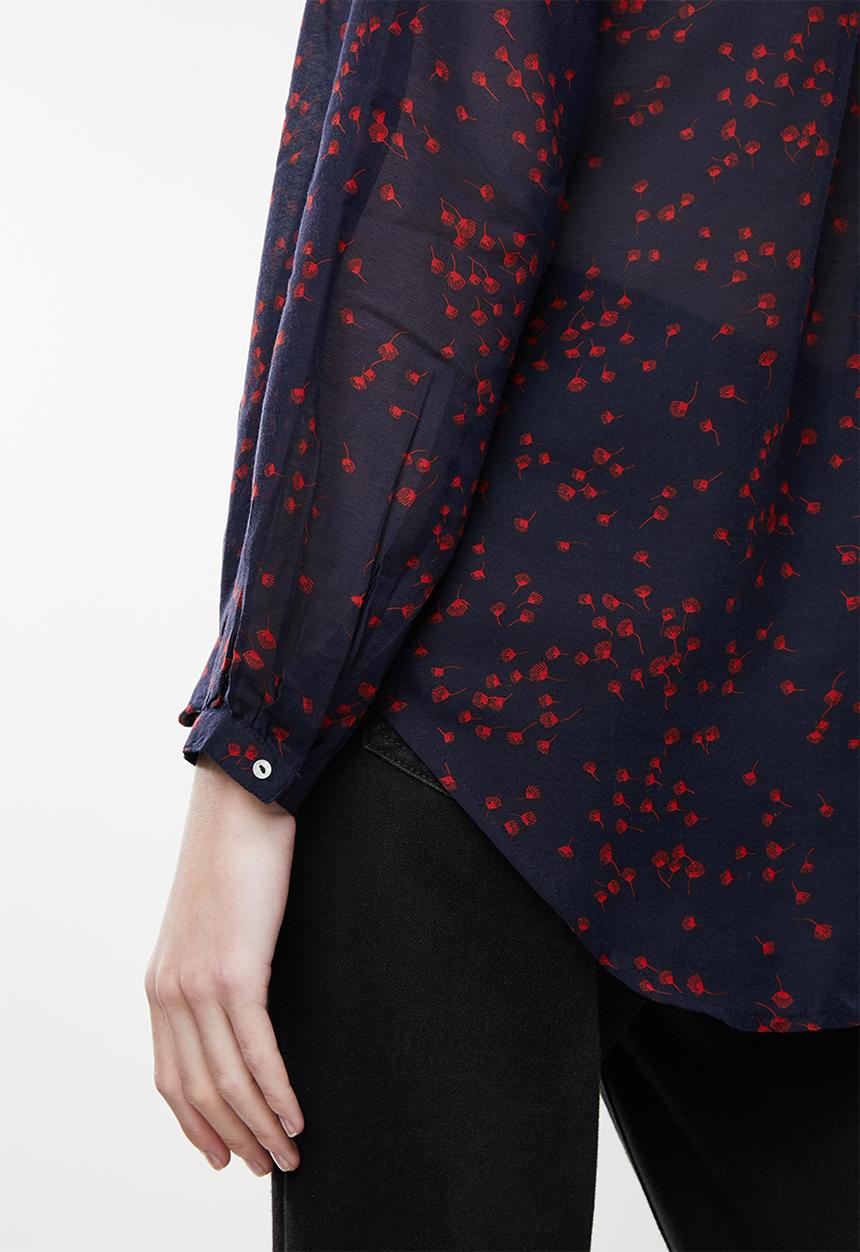 Jacqueline de Yong - Loop long sleeve shirt - red & navy