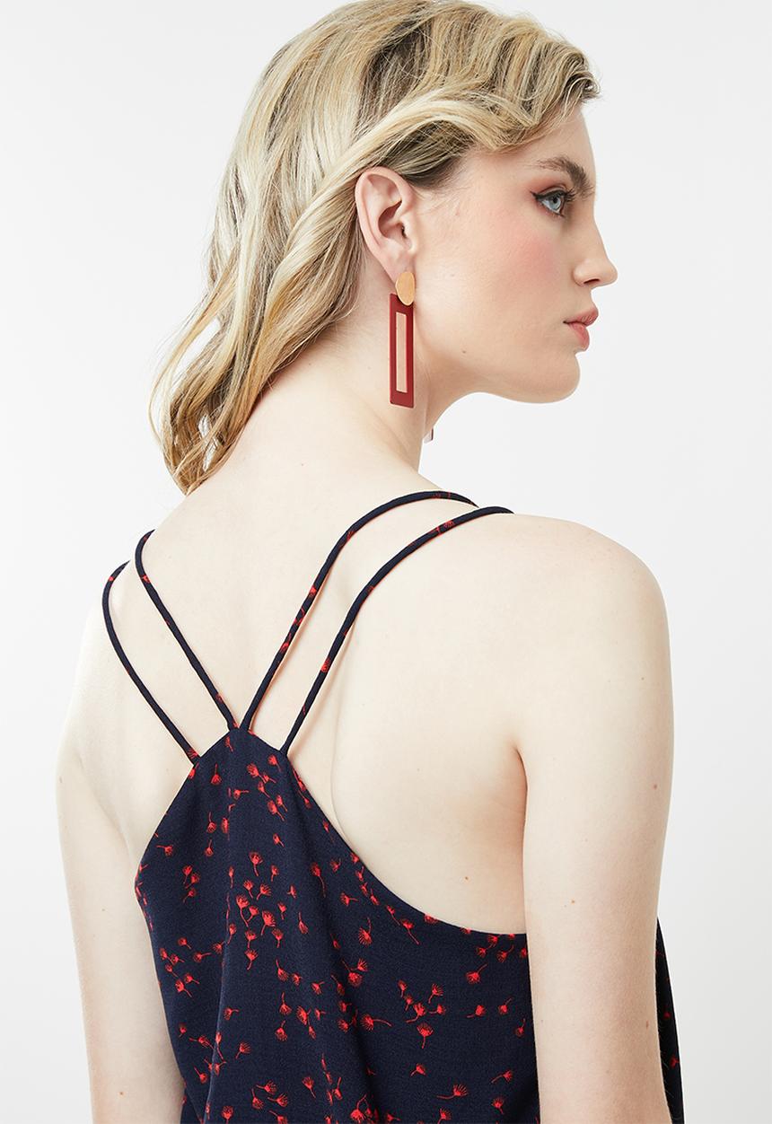 Jacqueline de Yong - Layla strappy top - red & navy