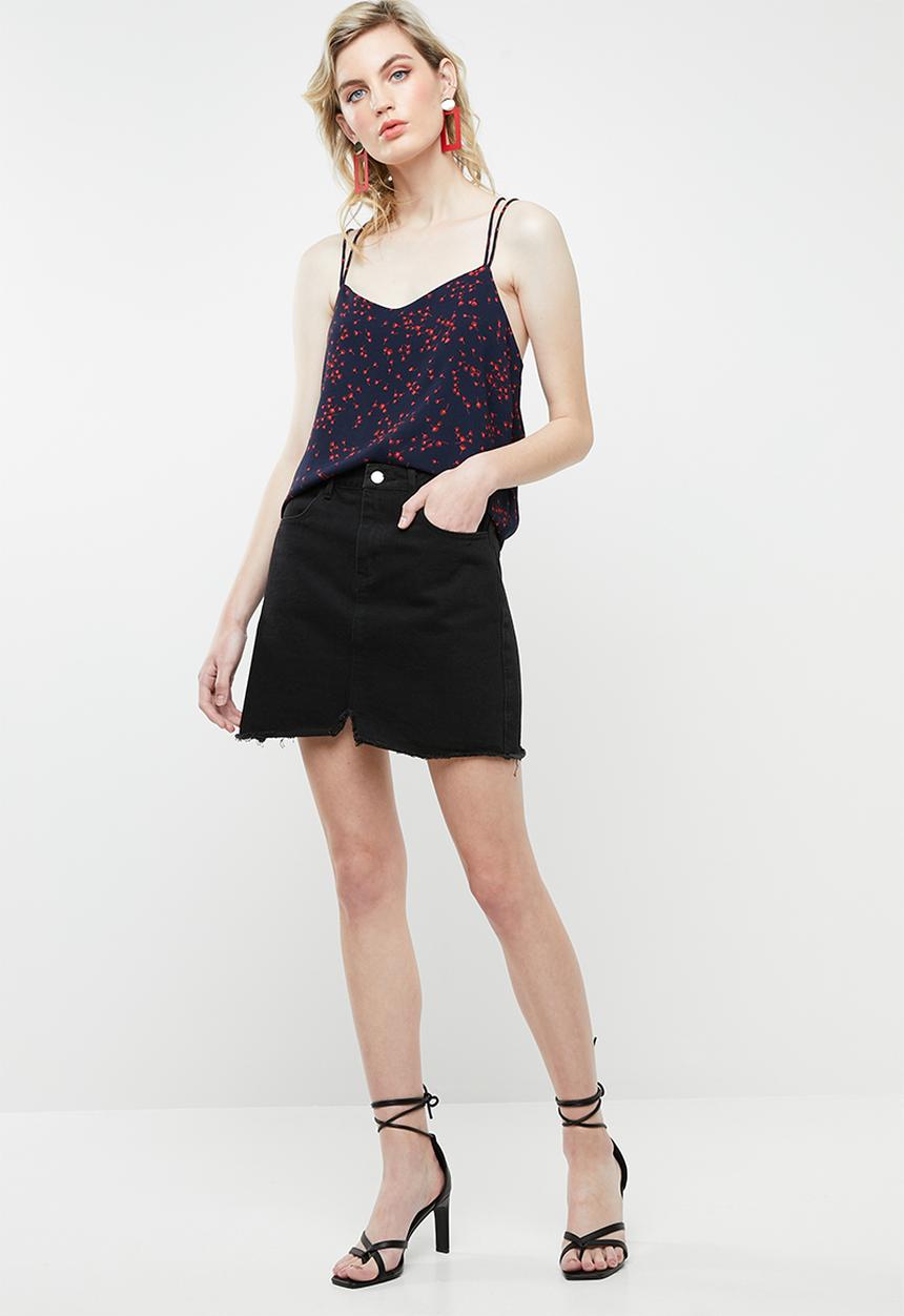 Jacqueline de Yong - Layla strappy top - red & navy