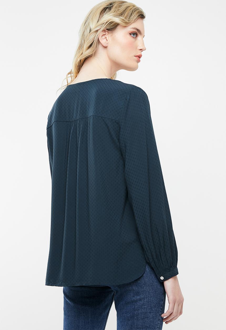 Jacqueline de Yong - Jagger long sleeve shirt - navy