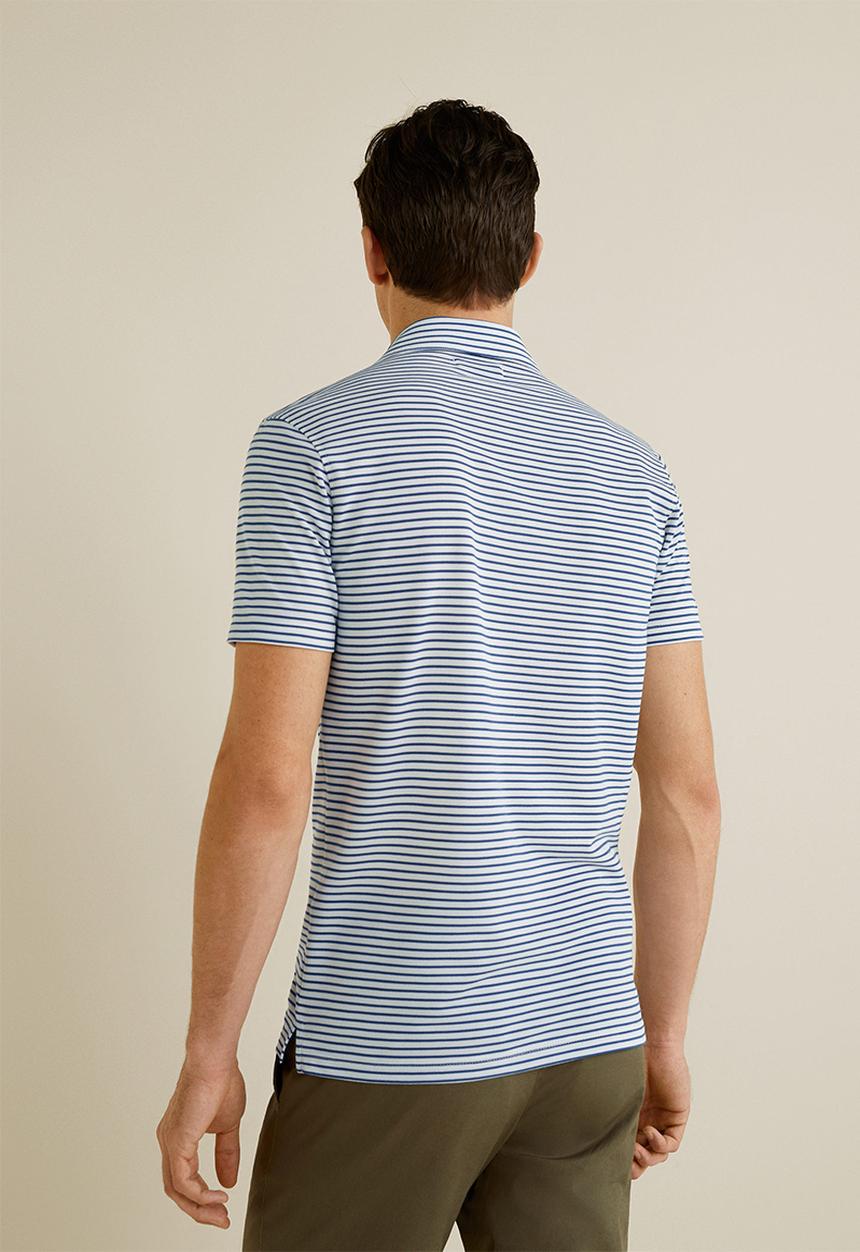 MANGO - Lubec polo - white & blue 