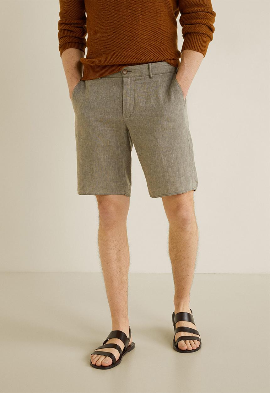 MANGO - Carp 4 bermuda shorts - khaki green