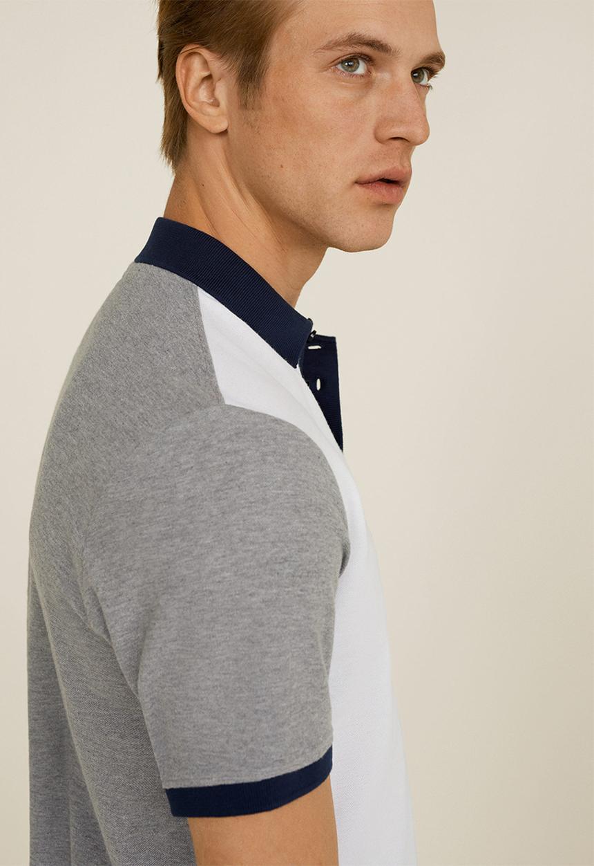 MANGO - Gal polo - white & grey 