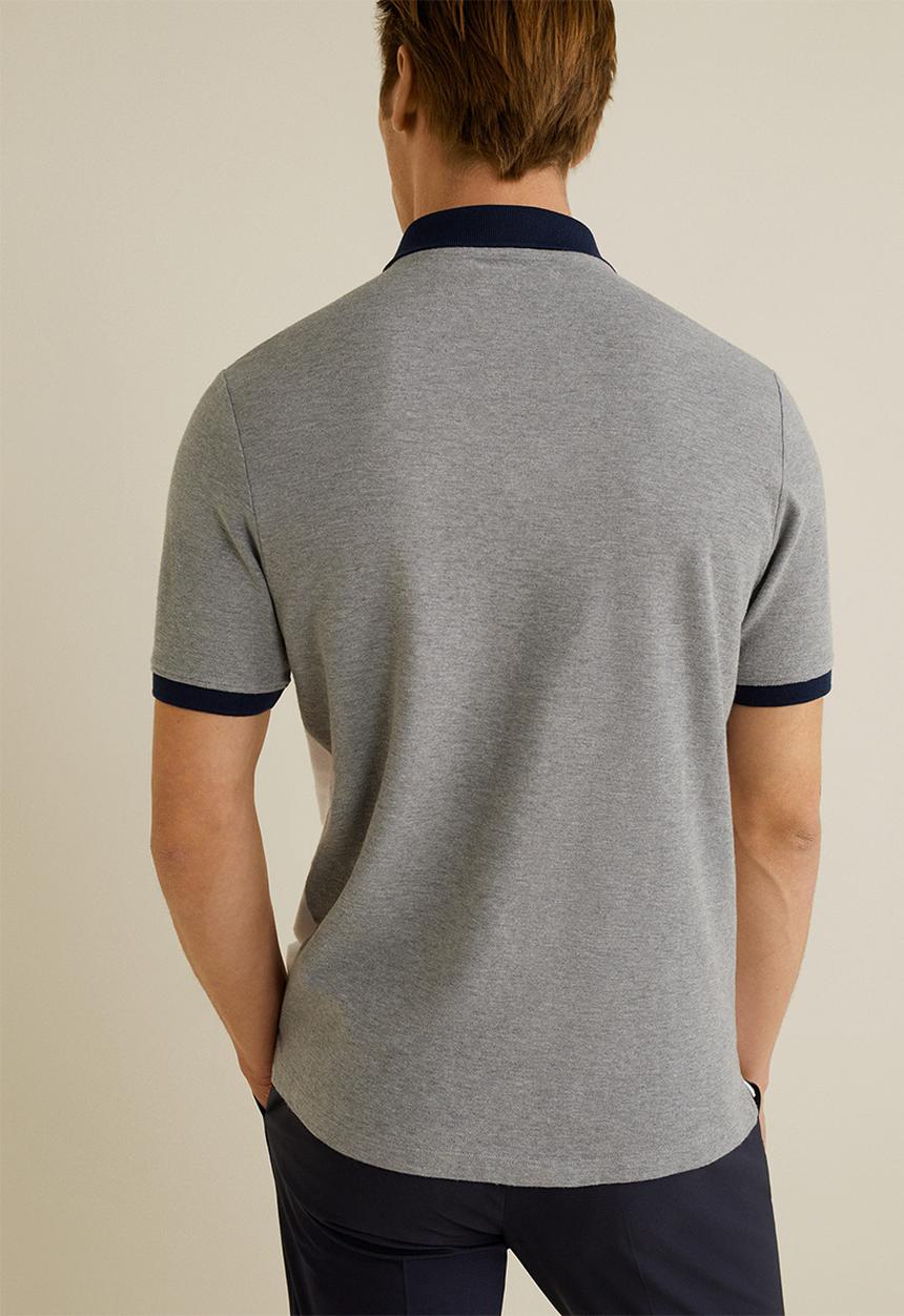 MANGO - Gal polo - white & grey 
