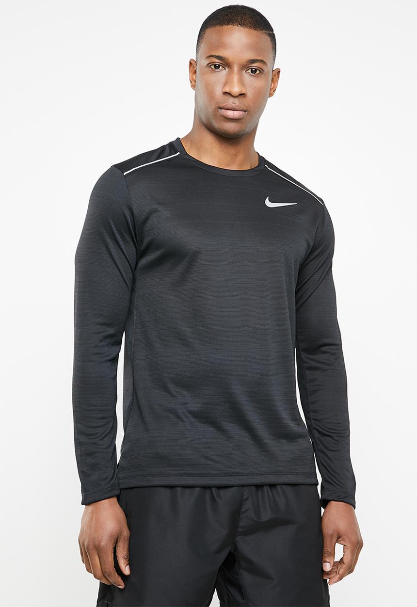 Nike - Nike dry miler top ls - black & silver