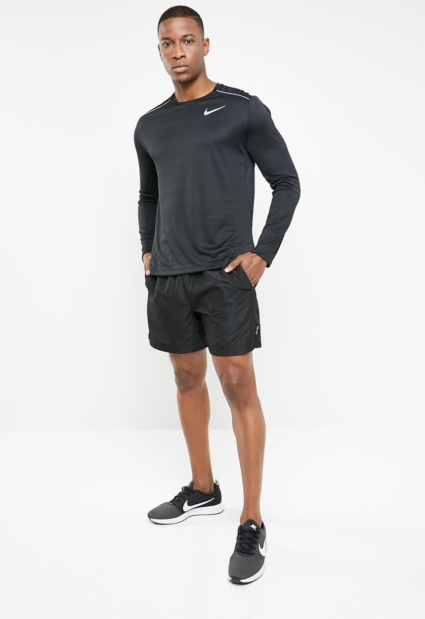 Nike - Nike dry miler top ls - black & silver