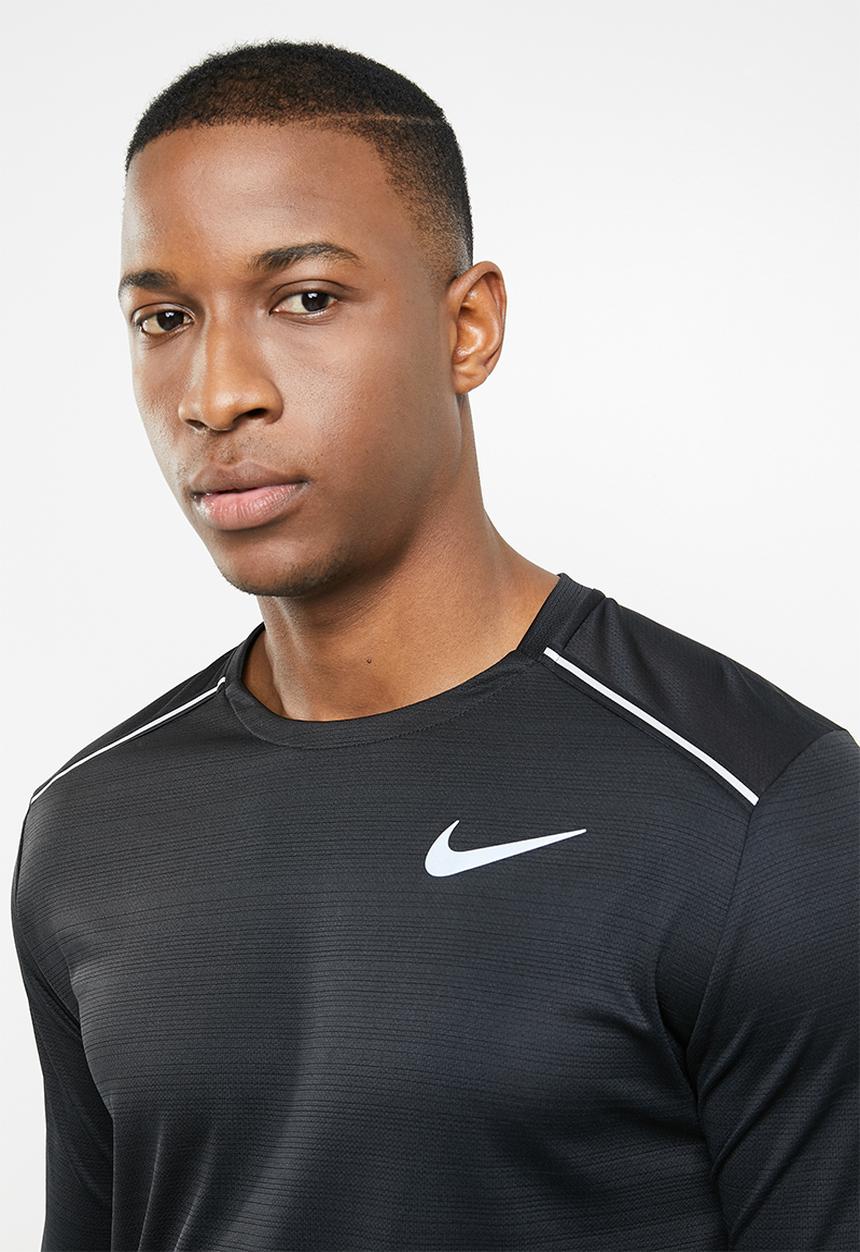 Nike - Nike dry miler top ls - black & silver