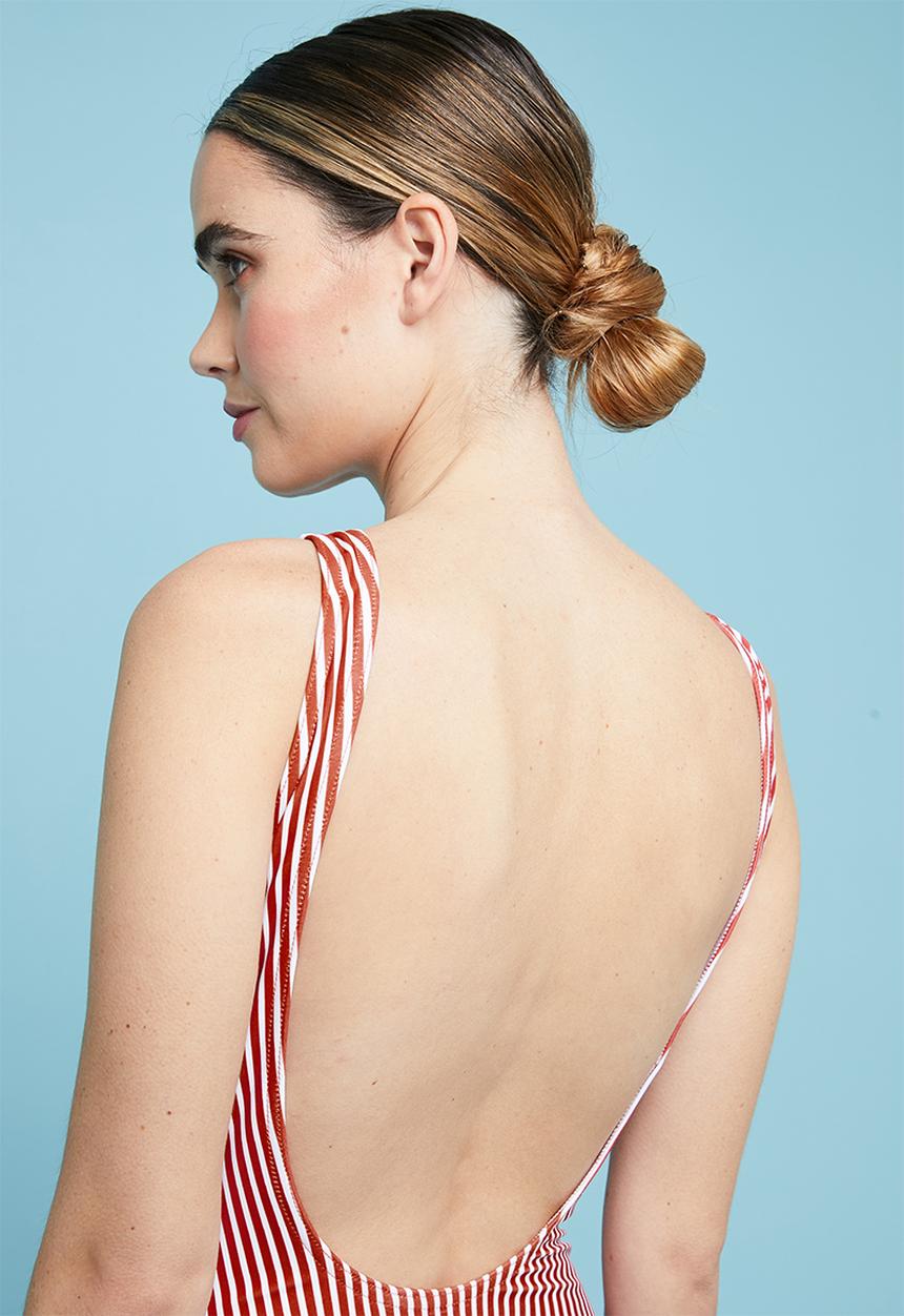 Superbalist - Scoop neck one piece - red & white