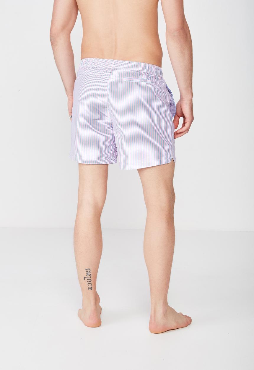 Cotton On - Fine stripe swim short - blue & pink 