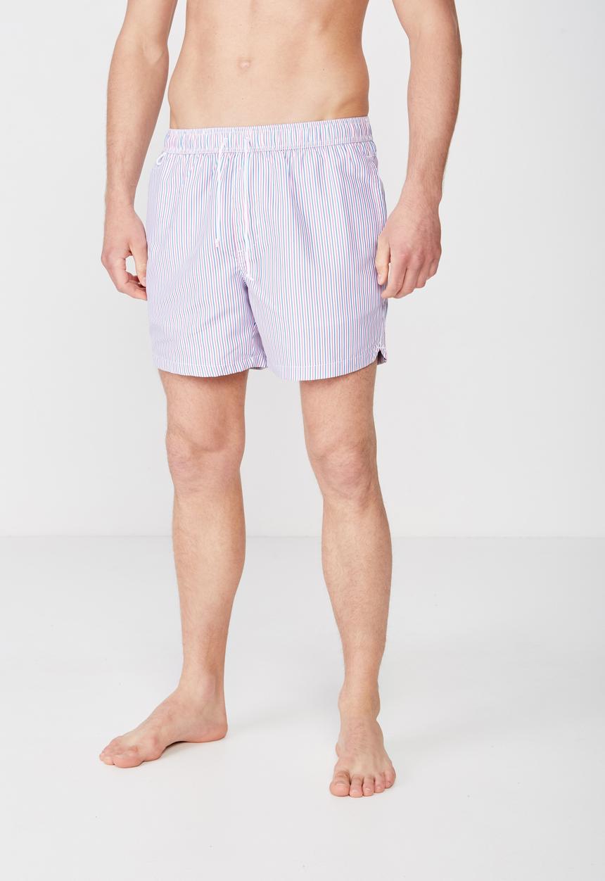 Cotton On - Fine stripe swim short - blue & pink 