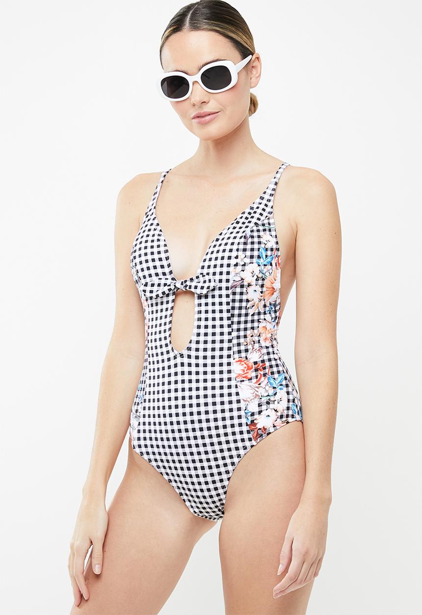 PIHA - Knot plunge swimsuit - multi