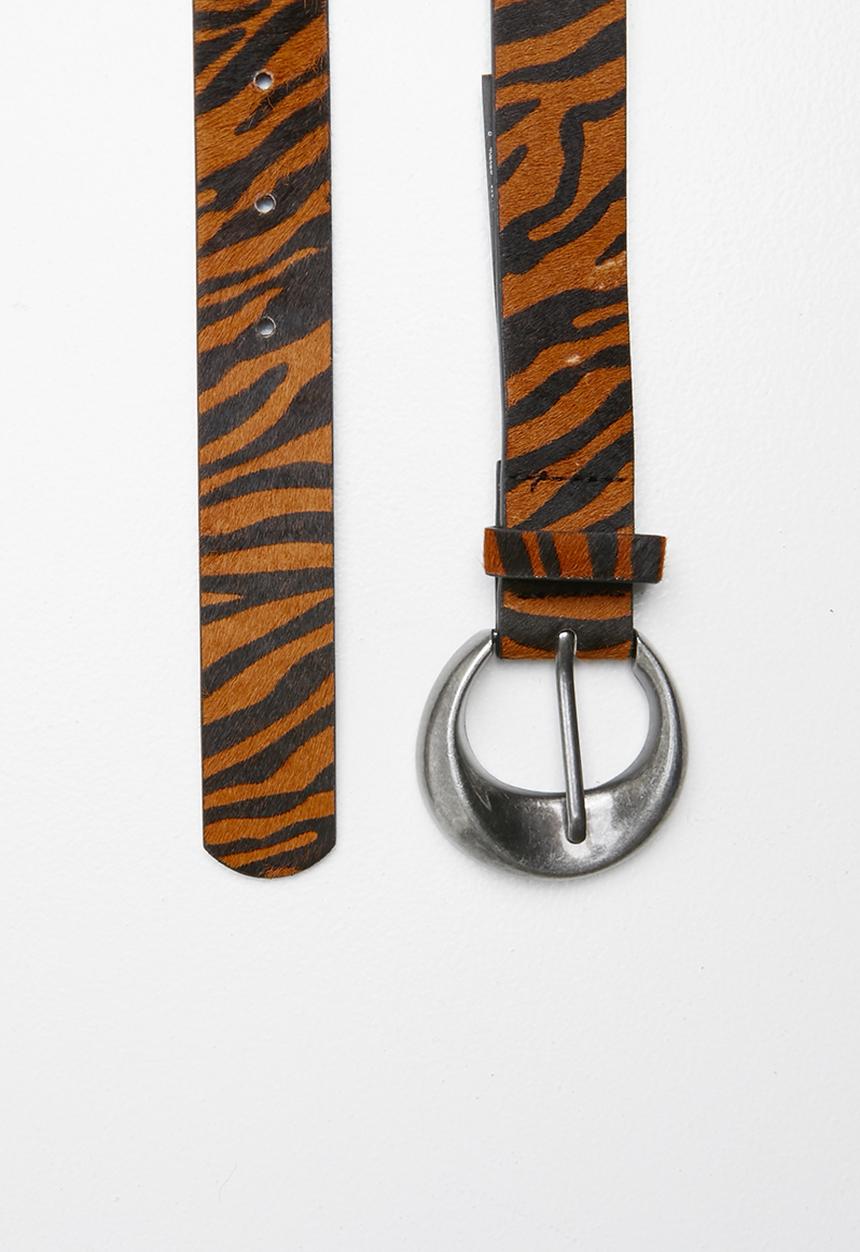 MANGO - Buckle leather belt - black & brown