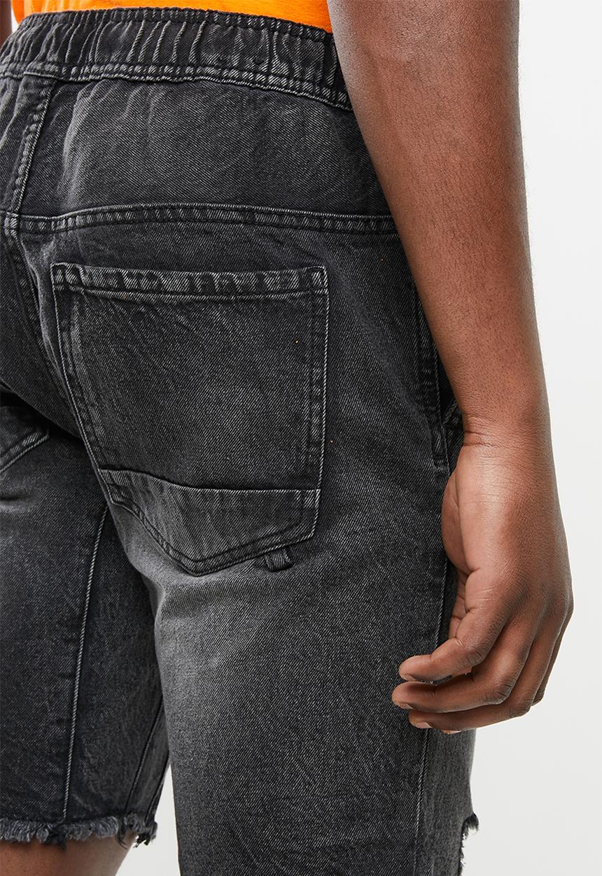 Cotton On - Customised ripped denim shorts - black