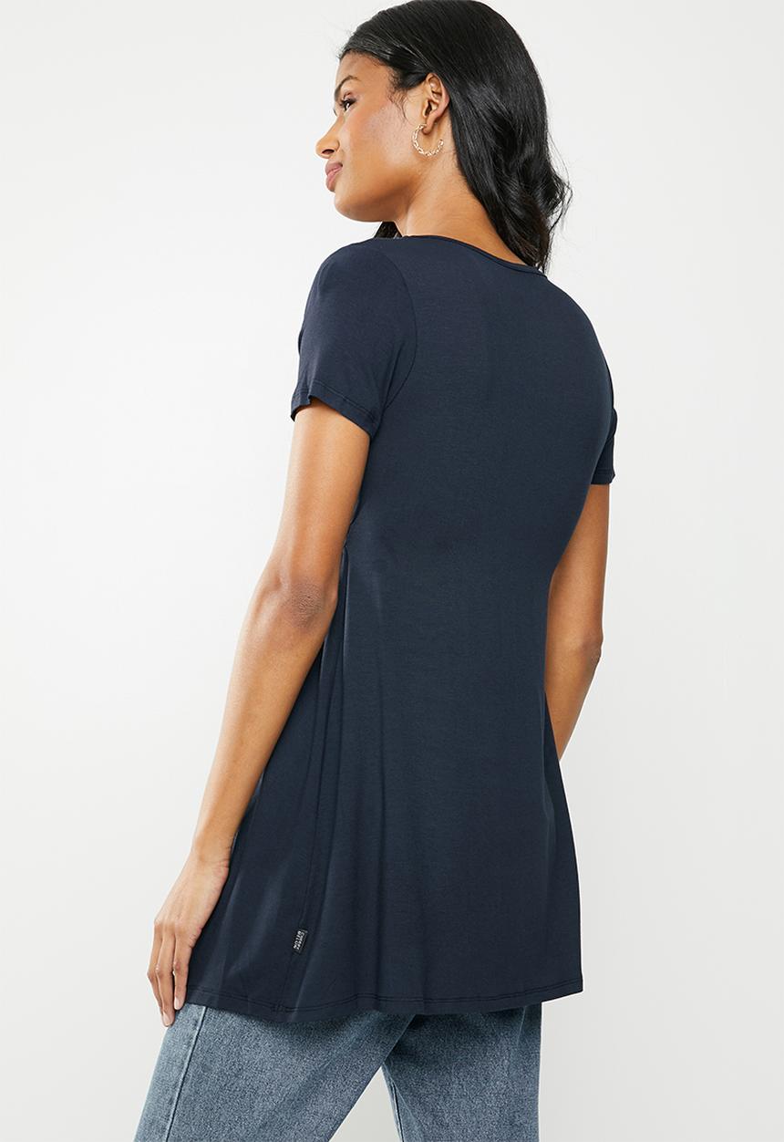 Cherry Melon - Basic underbust smock top - navy 