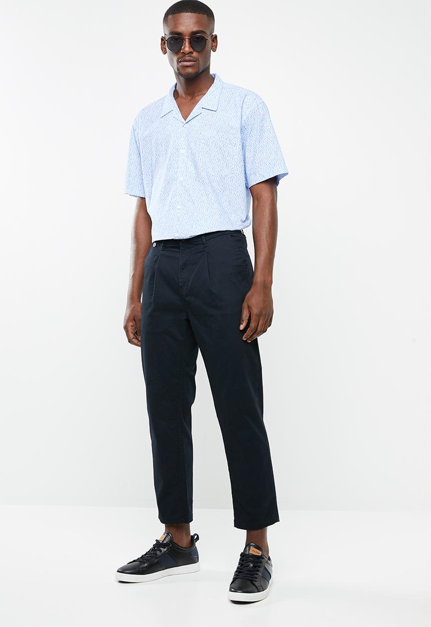 STYLE REPUBLIC - Vacay short sleeve shirt - blue & white