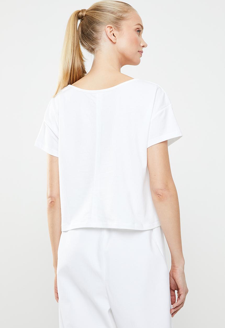 Reebok - Combat perforated crop - white