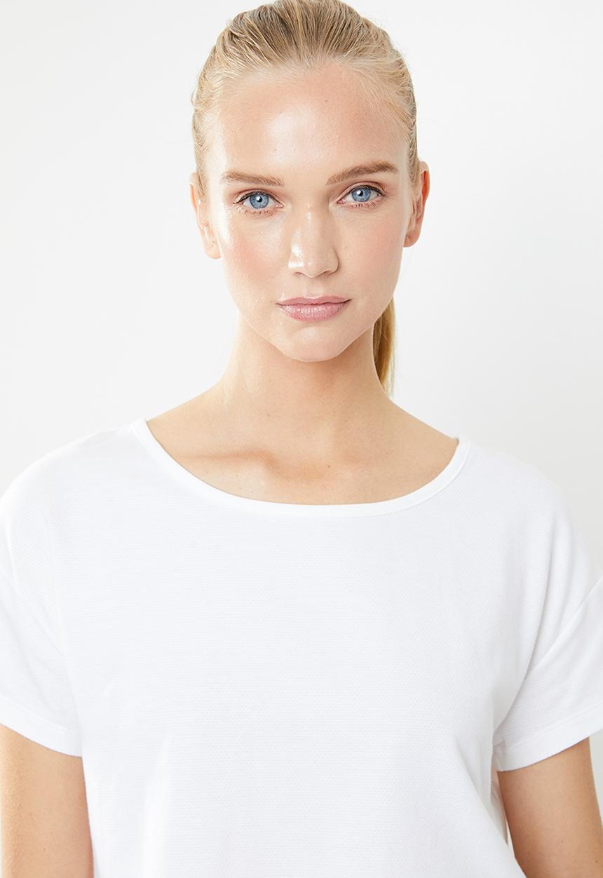 Reebok - Combat perforated crop - white