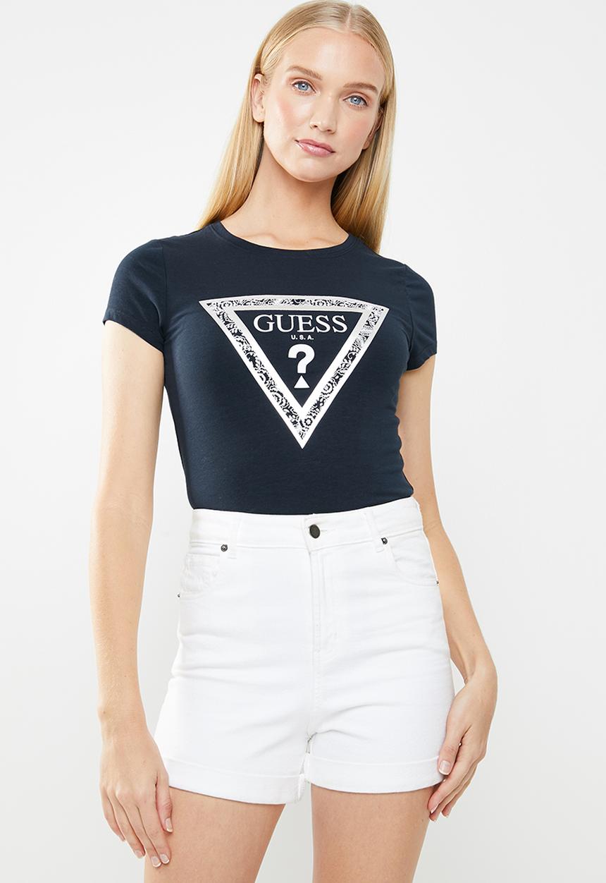 GUESS - Short sleeve motif tri tee - navy