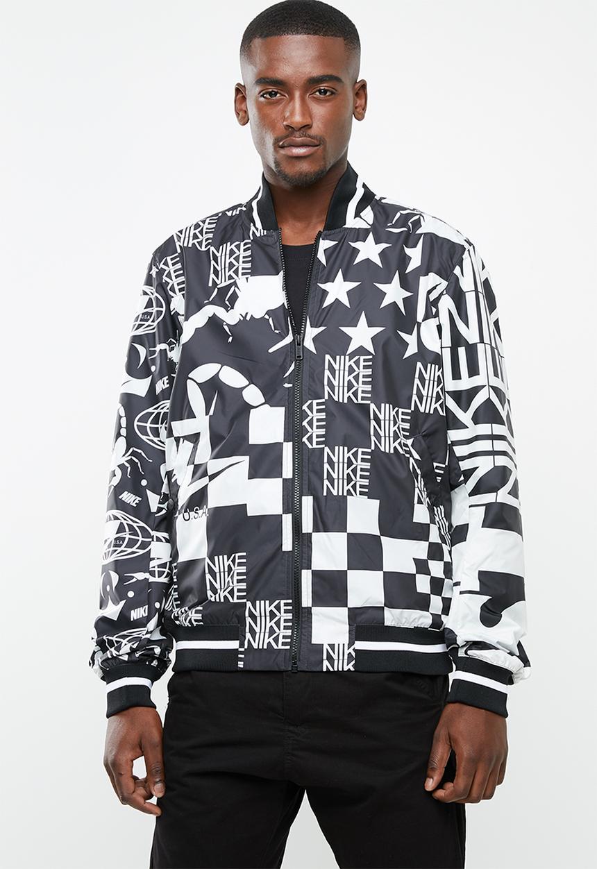 Nike - Nsw nsp jkt aop scorp - black & white 